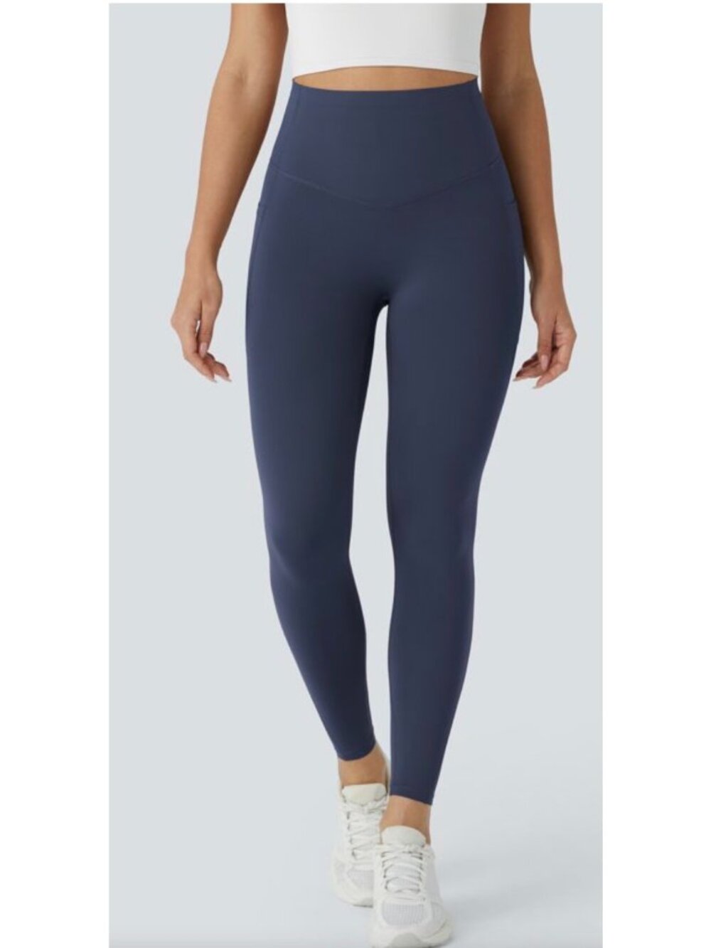 Halara sz M Everyday Workout High-Waisted Navy Leggings With Side Pockets - Wome - Picture 3 of 9